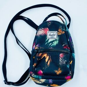 Herschel Butterfly Mini Crossbody Backpack Bag Purse Canvas EUC